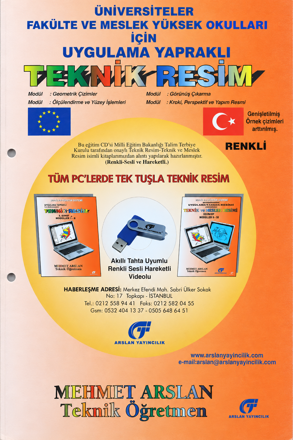Mehmet Arslan Üniversiteler İçin Teknik Resim kitap kapağı